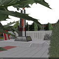 Traditional Architecture Memorial Square with Martyr Monument and Red Culture Elements
