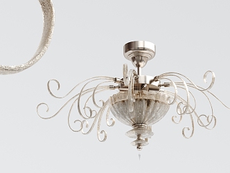 European-style chandelier metal glass chandelier 3d model