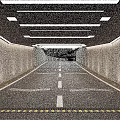 Tunnel Road Infrastructure Entry With Well Lit Walls And Clear Lane Markings