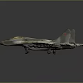 Military Airplane Model With Green Camouflage Paint Red Emblems And Detailed Wing Structure