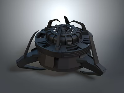 3D Model of Cosmic Spacecraft with Extended Supports and Circular Structural Design for Aerospace Exploration 3d model