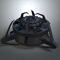 3D Model of Cosmic Spacecraft with Extended Supports and Circular Structural Design for Aerospace Exploration