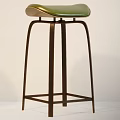 Poliform Modern Bar Stools With Light And Green Seats And Sleek Design
