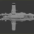 Silver Sci-Fi Spaceship Model With Engines Cockpit Wings And Detailed Design 3d model