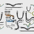 Assorted Colored Cable Wires With Different Types And Coiled Shapes