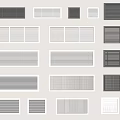 Various Black And White Vent Grille Patterns For Home Interior Design 3d model