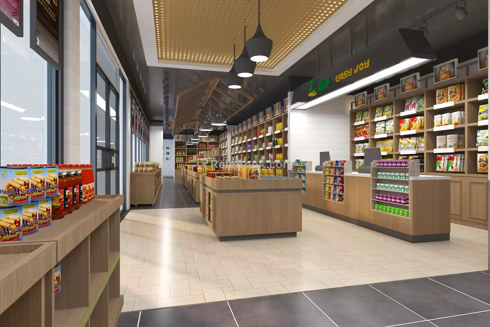 Modern Wenchuang Store Wenchuang Supermarket Wenchuang Display Cabinet Wenchuang Commodity 3d model
