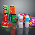 Modern Beverage Coca-Cola Carbonated Drinks Canned Drinks 3d model