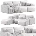 Modern Two Seater Sofa With Velvet Upholstery Multiple Color Options Throw Pillows And Blanket