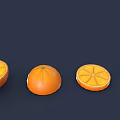 Fresh Whole and Sliced Oranges Arranged with Half Sections on Dark Background