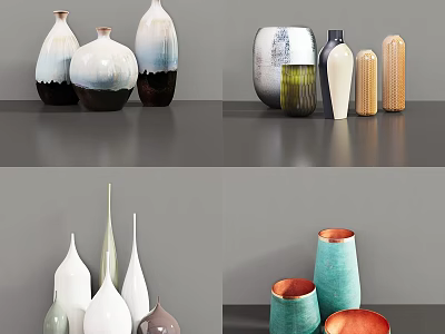 Unique Ceramic Vessels With Diverse Shapes Vibrant Glazes And Artistic Styles For Home Decor 3d model
