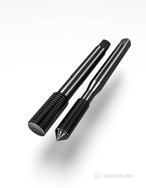 High Quality Hardware Tools Precision Taps Two Different Types For Industrial Machining 3d model