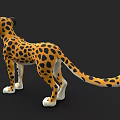 Playful 3D Cartoon Cheetah Character With Spotted Fur And Big Eyes Standing