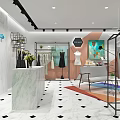 Stylish Modern Clothing Store Interior With Display Racks Dresses And Decorative Plants