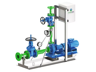 Heavy Duty Industrial Equipment with Pump Valve Pipes and Triveni Control System 3d model