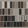 Various Interior Door Designs With Different Colors And Modern Styles 3d model