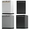 Sleek Modern Kitchen Appliances Featuring White Black And Gray Refrigerator Units