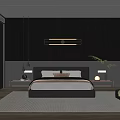 Modern Bedroom Interior Design With Large Bed Nightstands Area Rug And Wall Lighting