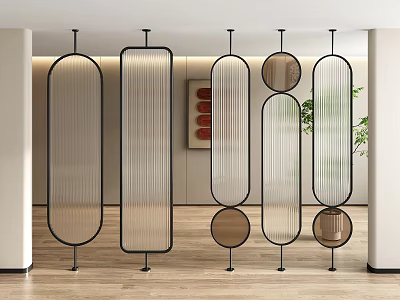 Modern Interior Screens With Diverse Shapes And Frames 3d model