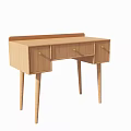 Simple Wooden Dressing Table With Drawers And Slender Legs Design