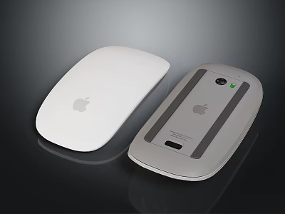 Apple Wireless Electronic Devices With White And Gray Sleek Design And Charging Indicator 3d model