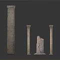 Ancient Stone Columns And Classical Pillar Fragments In Various Sizes 3d model