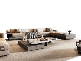 Minotti Miloti Sofa Combination 3d model