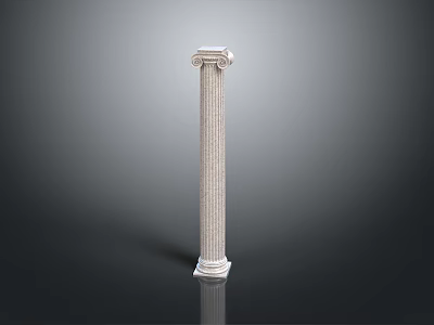 Scenic Landscape With Classical White Column Against Gray Gradient Background And Reflection 3d model