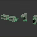 Detailed Architectural Structure Model With Concrete Blocks And Exposed Reinforced Steel Sections