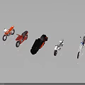 Different Style Motorcycles in Red Black White Colors Showcased in Modern Design
