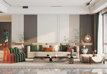 modern living room home living room 3d model
