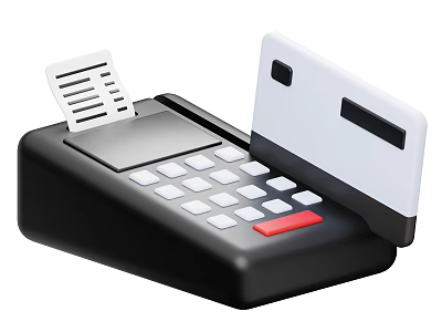 Practical Cash Register With Keyboard Receipt Paper And Display Screen For Daily Use 3d model