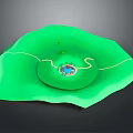 Unique Green Architectural Structure With Circular Central Design And Pathway Elements