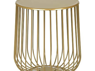 Modern Gold Metal Frame Coffee Table With Round Top And Stylish Design 3d model