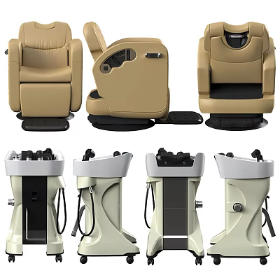 Ergonomic Modern Massage Chair With Leather Upholstery And Recline Function 3d model
