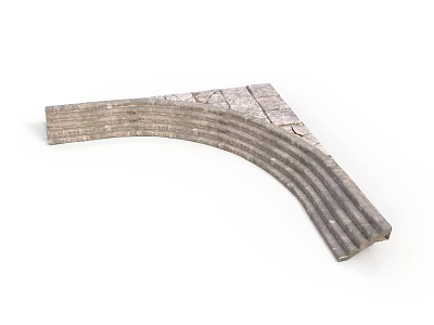 Arched Architectural Stone Component With Textured Brick Structure Design 3d model