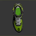 Green And Gray Modern Sneakers With Shark Tooth Design Glowing Sole And Reflective Details