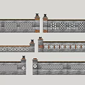 Different Decorative Feature Wall Designs With Brick Patterns And Ornamental Details 3d model