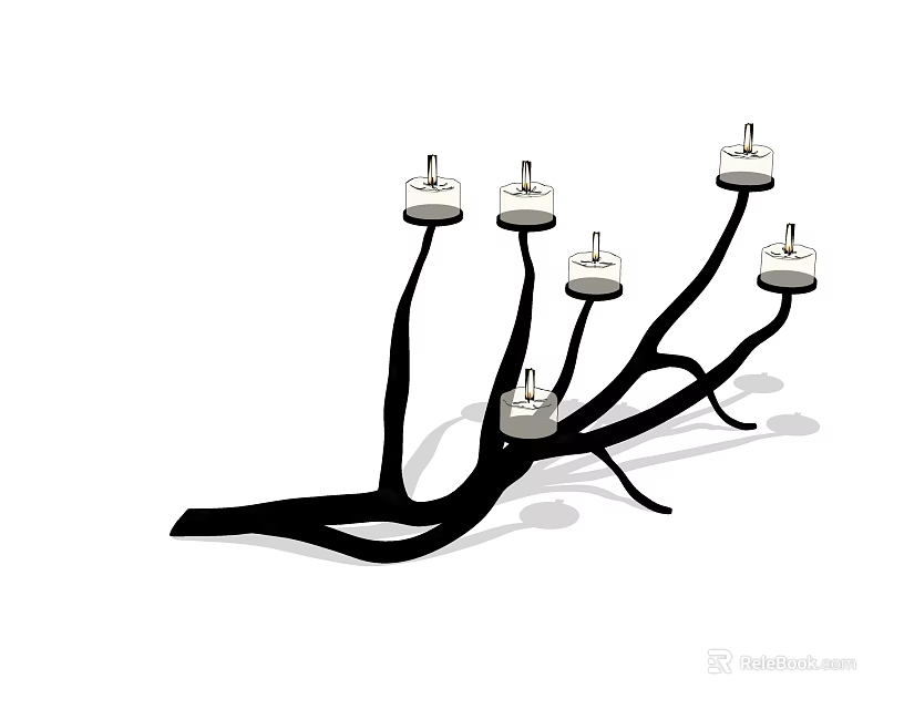 Branch Shaped Candle Lamp With Multiple Candle Holders For Home Decor 3d model 