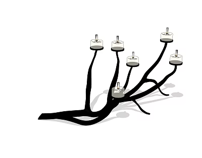 Branch Shaped Candle Lamp With Multiple Candle Holders For Home Decor 3d model
