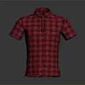 Red Plaid Short Sleeved Shirt For Daily Casual Wear And Comfort