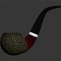Decorative Pipe Ornament With Green Textured Bowl Red Accent And Black Stem For Home Decor