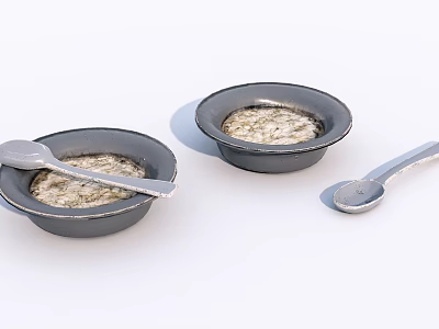 Modern bowl spoon 3d model