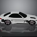 Sleek White Sports Car With Black Windows And Silver Alloy Wheels