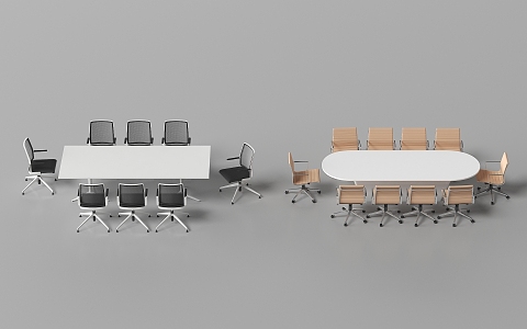 Modern Meeting Room Office Desk and Chair 3d model