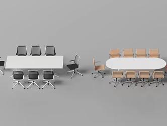 Modern Meeting Room Office Desk and Chair 3d model