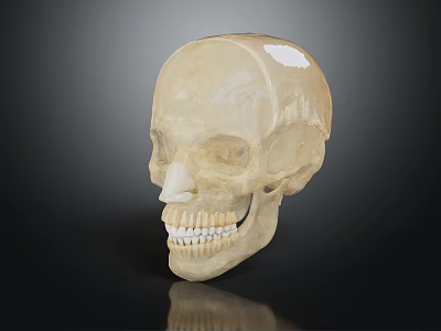 Human Skull Anatomical Model Showing Detailed Bone Structure And Dental Features 3d model
