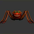 Red Insect Creature with Green Eyes Wings and Multiple Legs