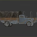 Two Vintage Trucks Featuring Open And Covered Cargo Beds On 3d model