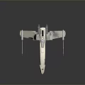 Detailed X Wing Fighter Model Featuring X Shaped Wings And Sci Fi Design